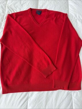 Charter Club Bright Red V-Neck Men's Sweater